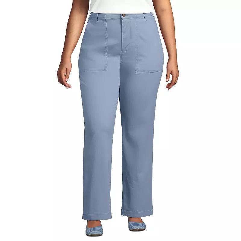 Plus Size Lands End High-Rise Chino Utility Straight Leg Pants, Womens Product Image