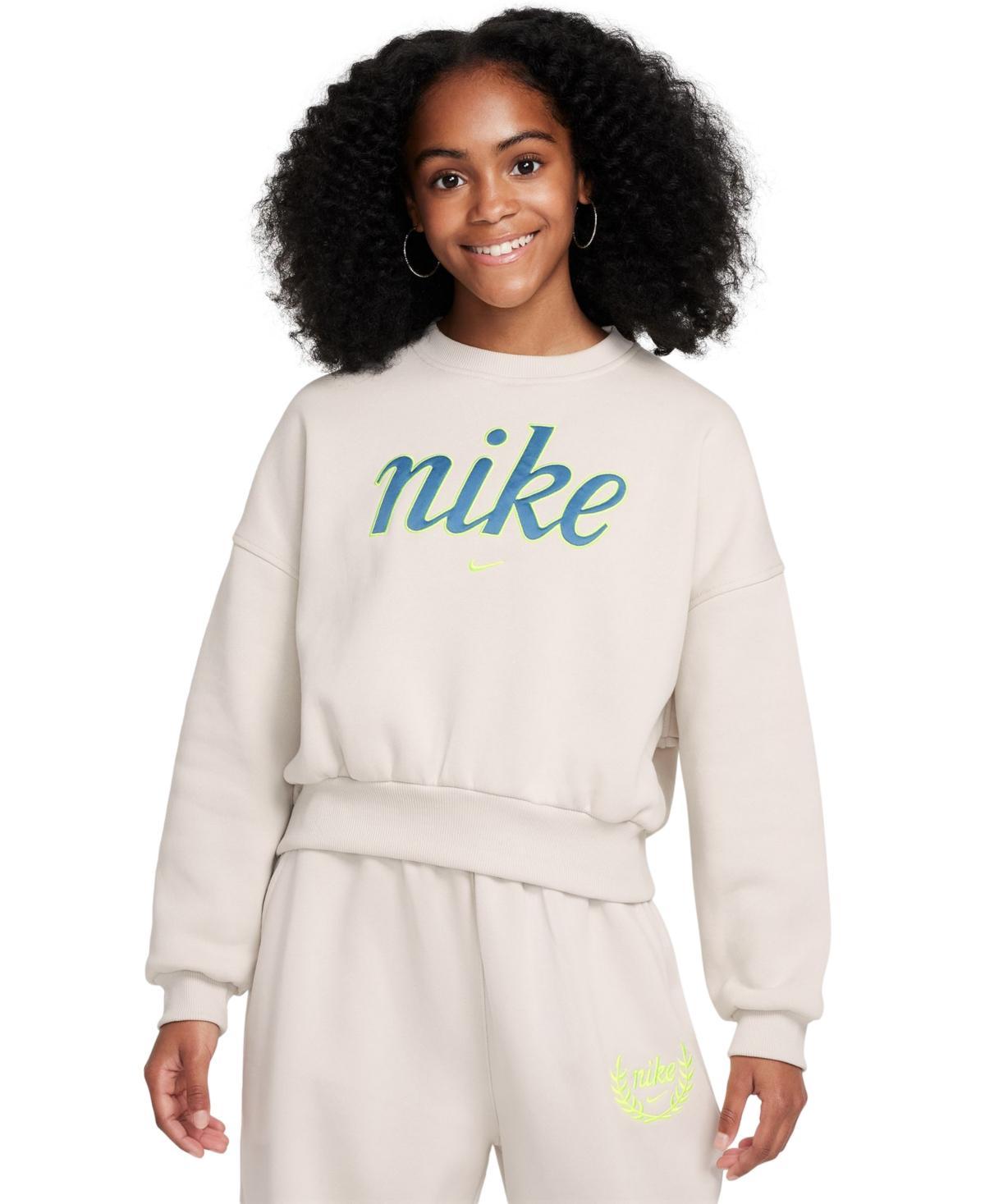 Nike Girls Sportswear Club Fleece Boxy Crewneck Sweatshirt Product Image