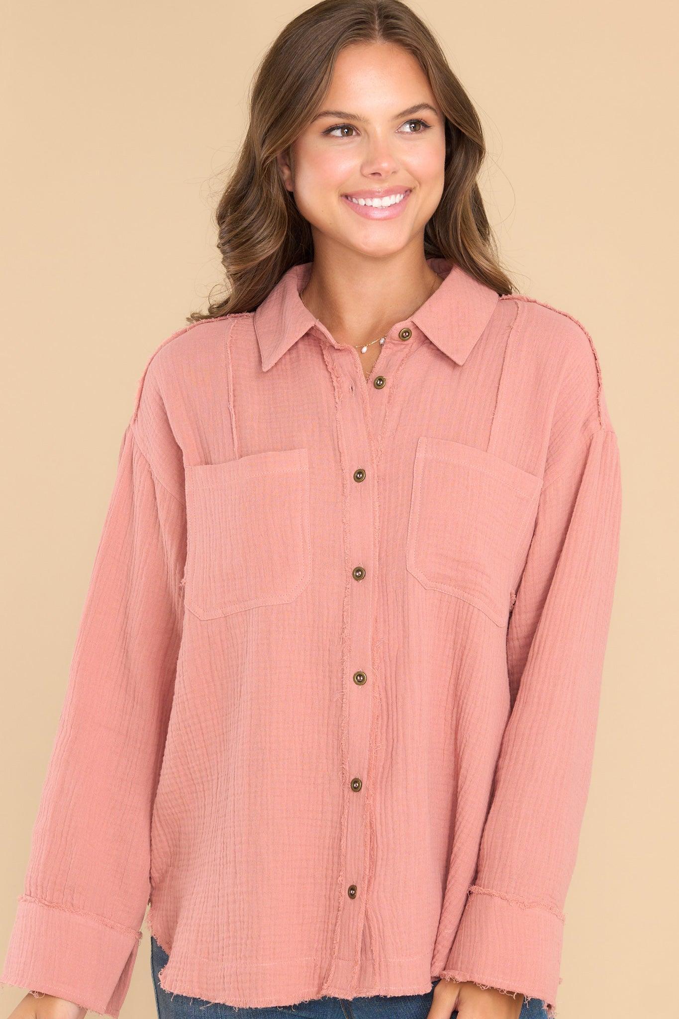 Totally Convinced Blush Top Pink Product Image