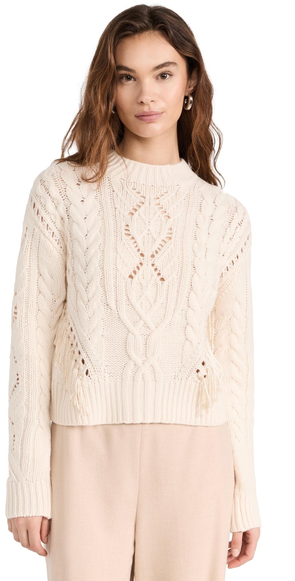 Vince Cable Fringe Accent Wool & Cashmere Sweater Product Image