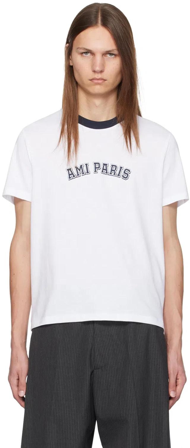 White 'ami Paris' T-shirt In White/100 Product Image