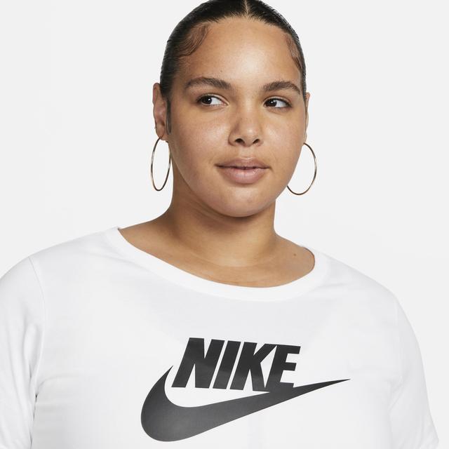 Women's Nike Sportswear Essentials Logo T-Shirt (Plus Size) in White, Size: 2X  Product Image