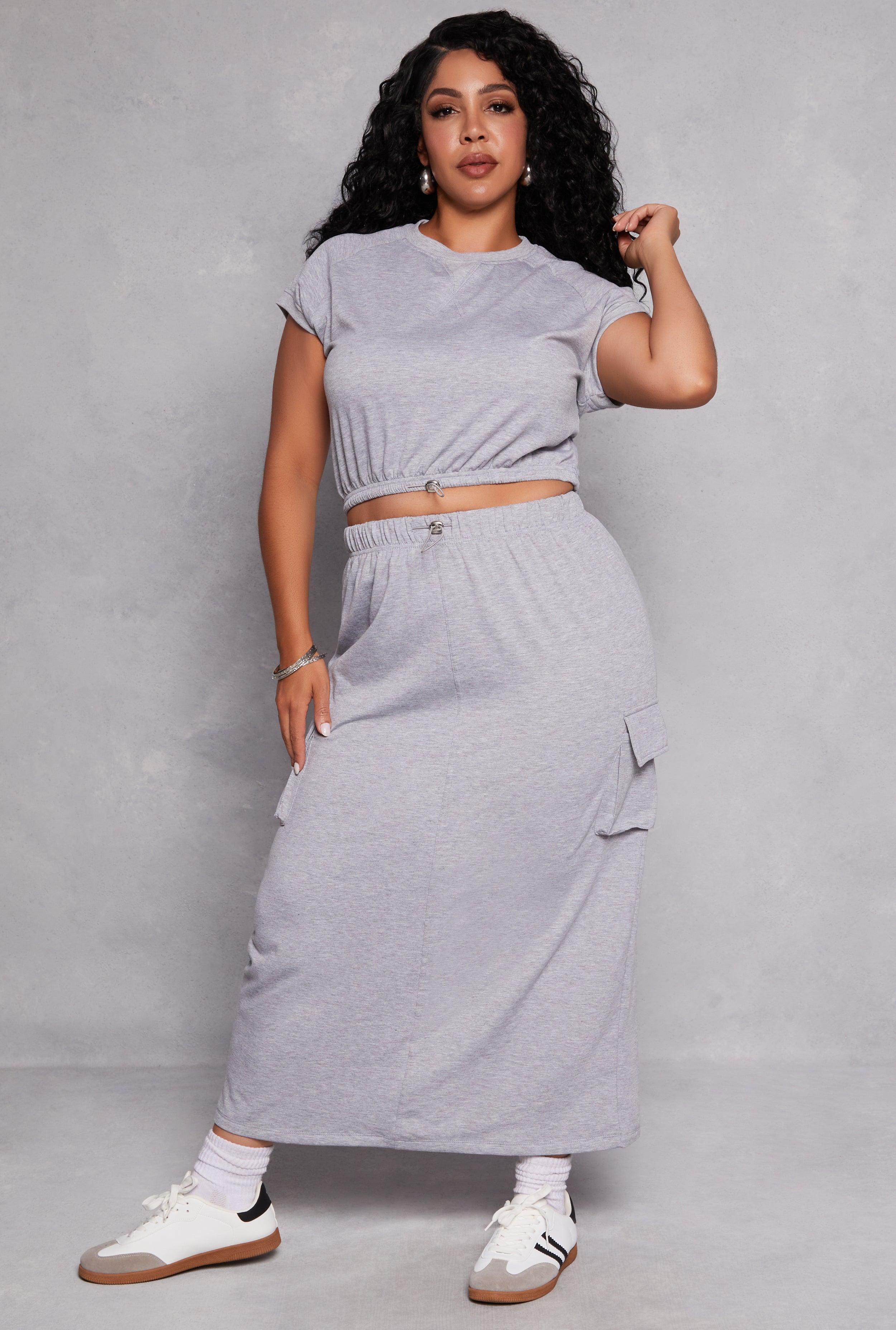 Womens Plus Size Almost Famous Cargo Maxi Skirt Product Image