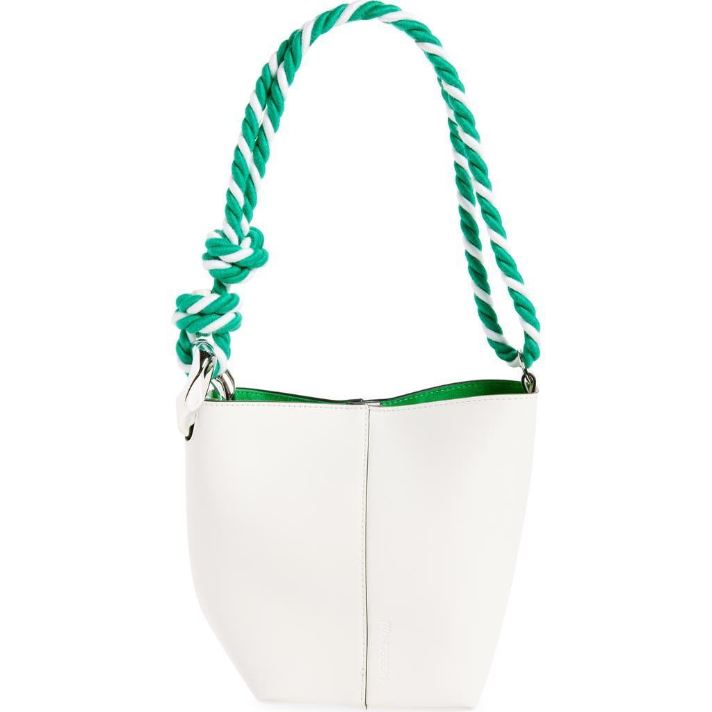 JW ANDERSON The Jwa Small Corner Leather Bucket Bag In White Product Image