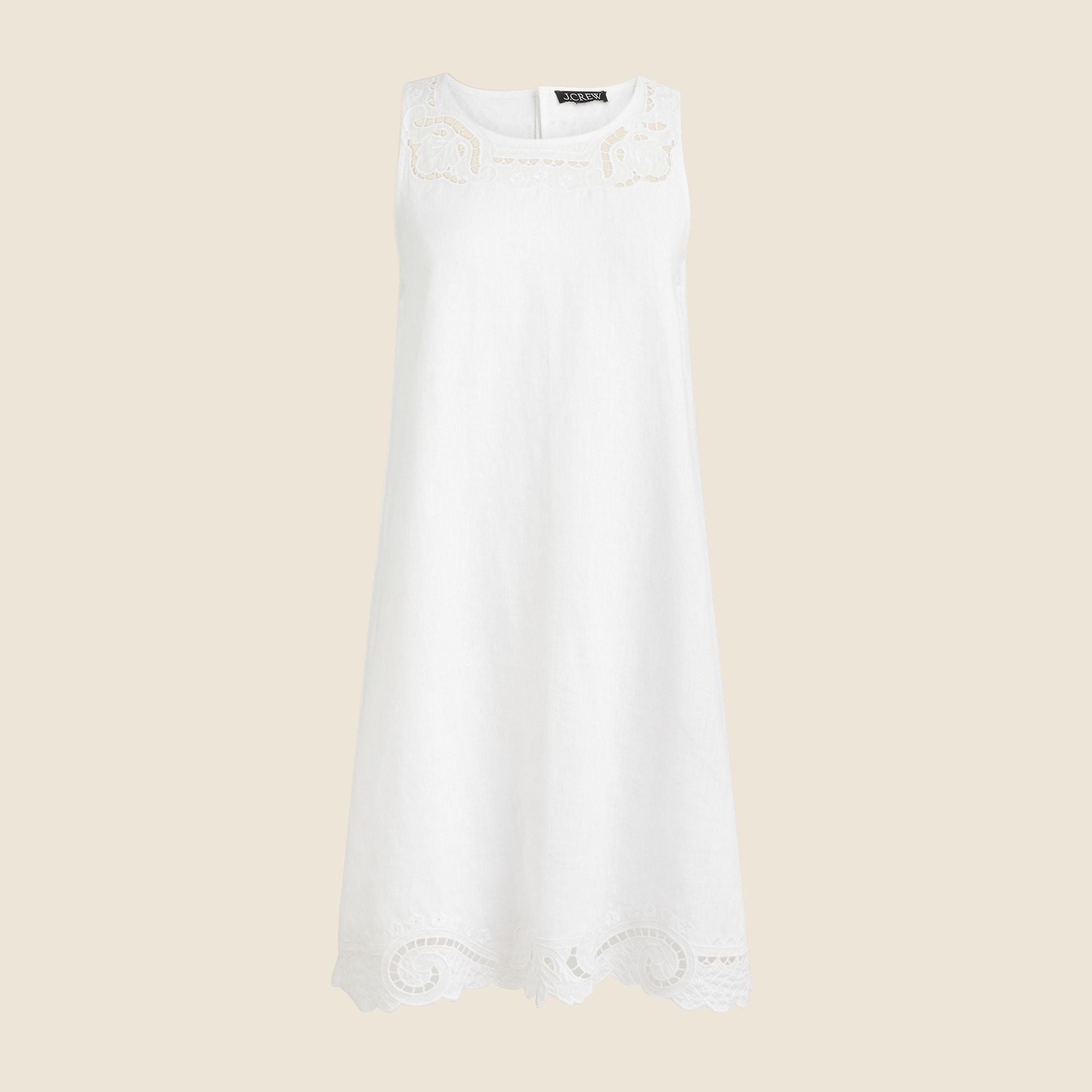 Maxine eyelet shift dress in linen Product Image