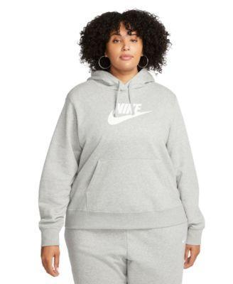 Plus Size Active Sportswear Club Hooded Fleece Sweatshirt Product Image