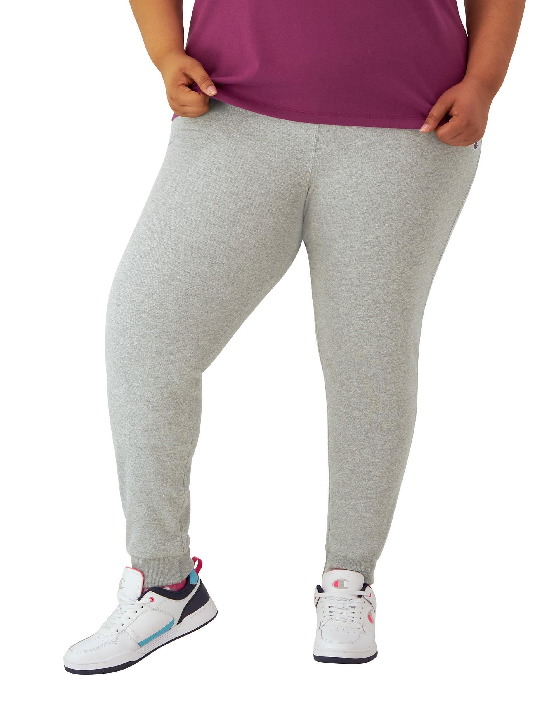 Womens Champion Powerblend Joggers, C Logo, 29 (Plus Size) Oxford Grey 3X Product Image