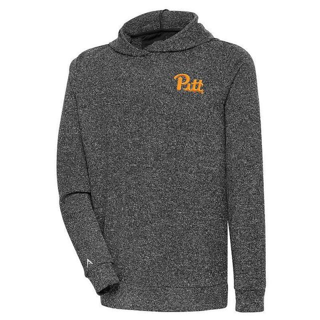 Mens Antigua Heathered Black Pitt Panthers Absolute Pullover Hoodie Product Image