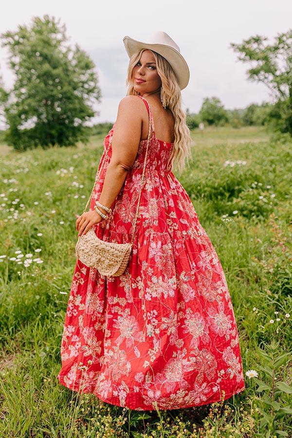 Beachside Bliss Maxi Dress in Red Curves Product Image