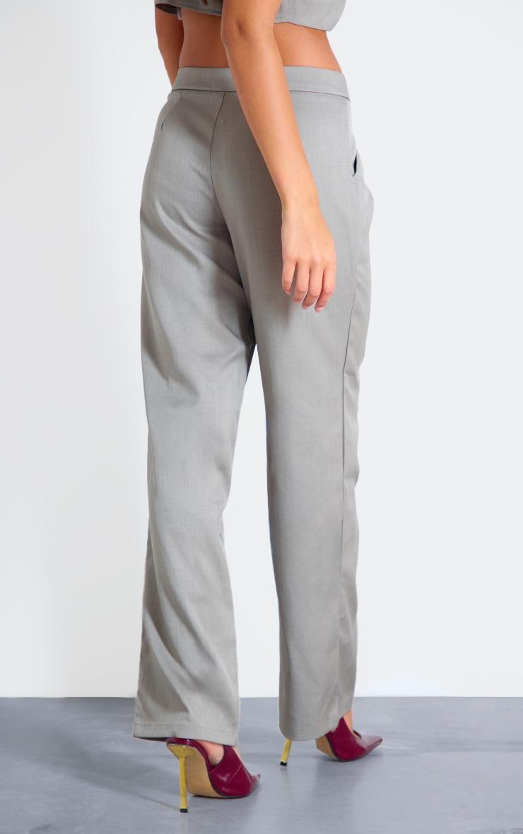 Taupe Tailored Straight Leg Trousers Product Image