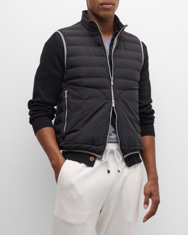 Mens Nylon Quilted Down Full-Zip Vest Product Image