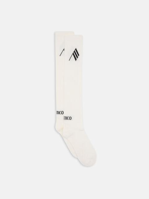 White and black long length socks Product Image