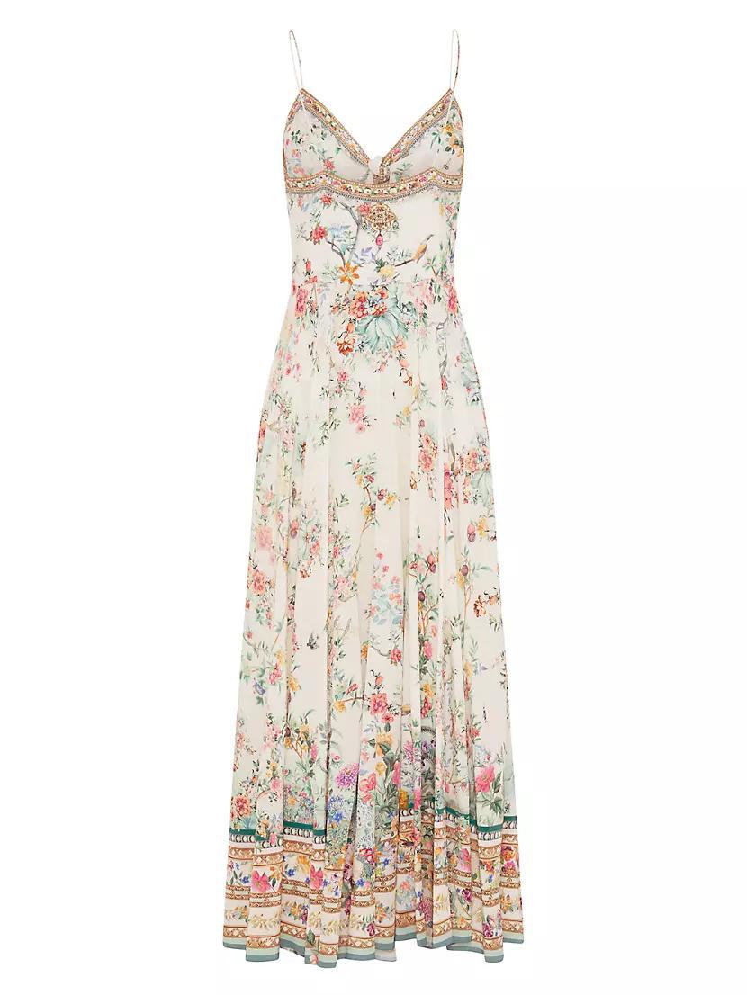 Floral Silk Maxi Dress Product Image