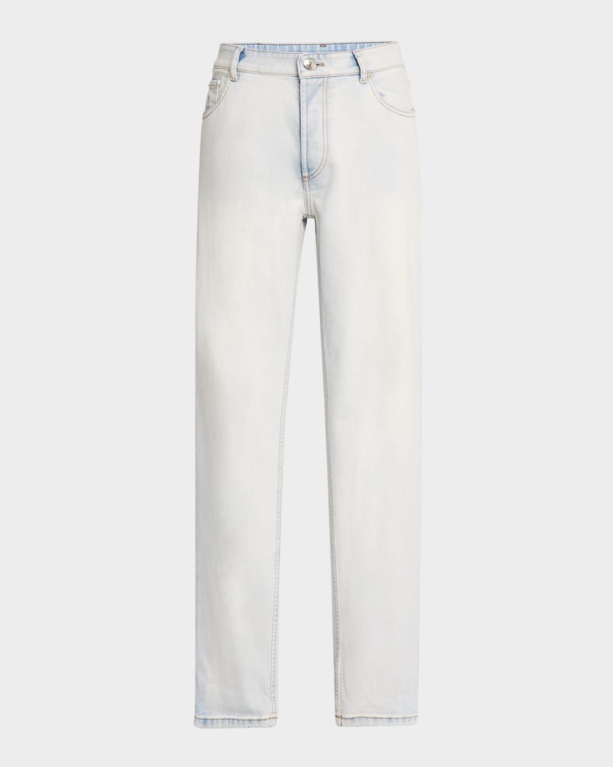 Mens Straight-Fit Light Wash Jeans Product Image