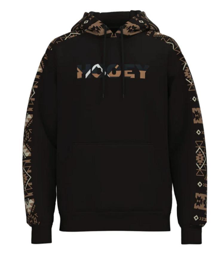 Hooey® Men's "Canyon" Black Hoodie With Tan Aztec Product Image