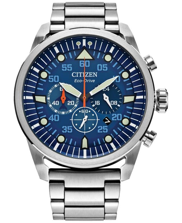 Citizen Mens Avion Chronograph Stainless Steel Bracelet Watch Product Image