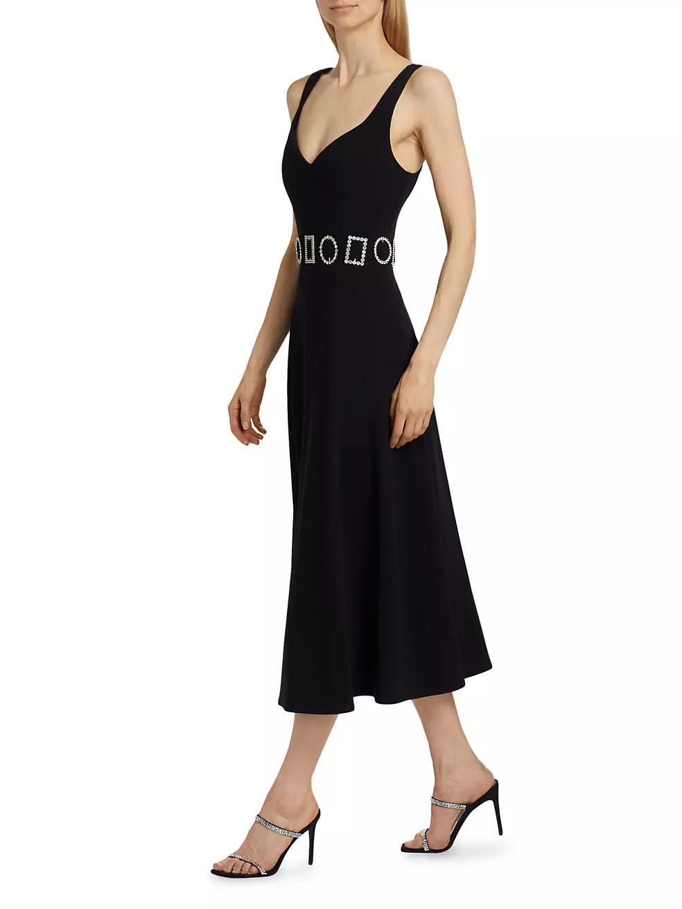 Eden Crystal-Embellished Crepe Midi-Dress Product Image