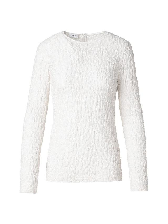 Womens Textured Cloqu Long-Sleeve Top Product Image