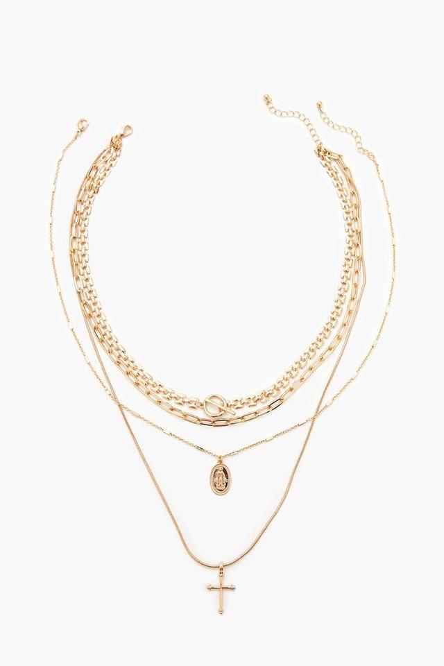 Cross Pendant Layered Necklace Set | Forever 21 Product Image