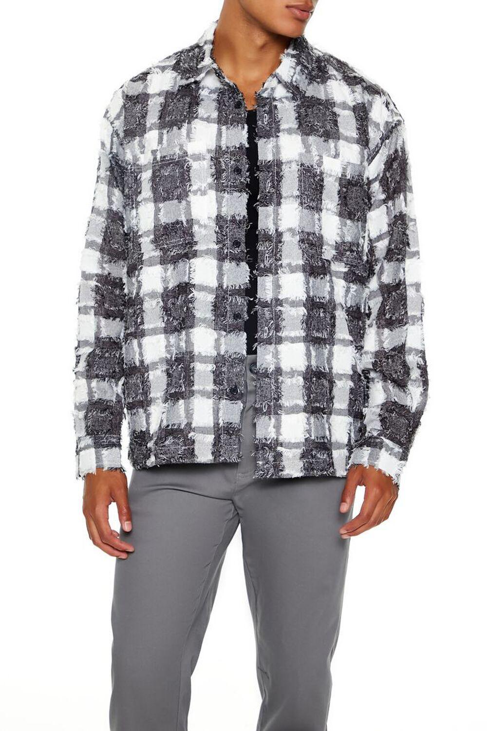 Frayed Textured Plaid Shirt | Forever 21 Product Image