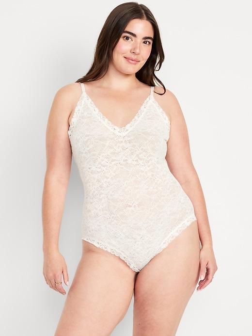 V-Neck Lace Bodysuit Product Image