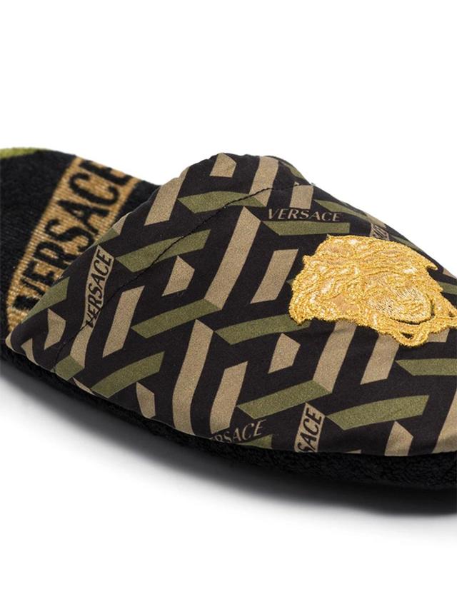 Green La Greca Cotton Slippers Product Image