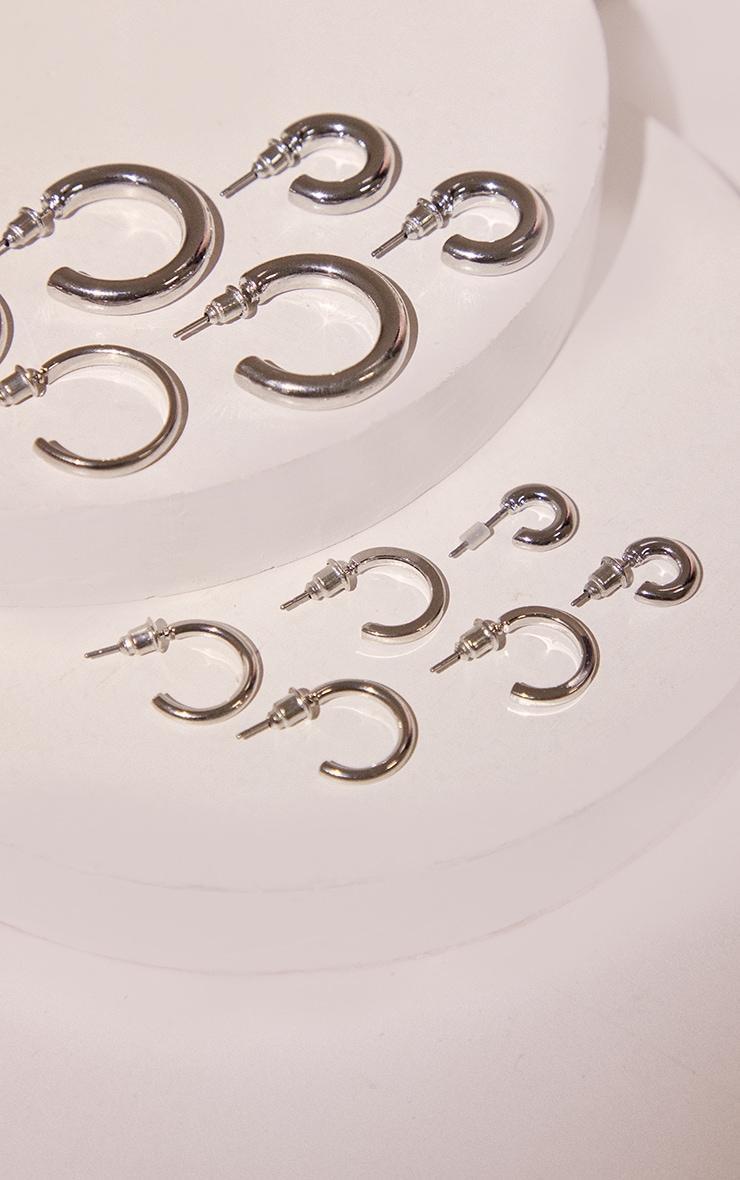 Silver Simple Hoop 6 Pack Earrings Product Image