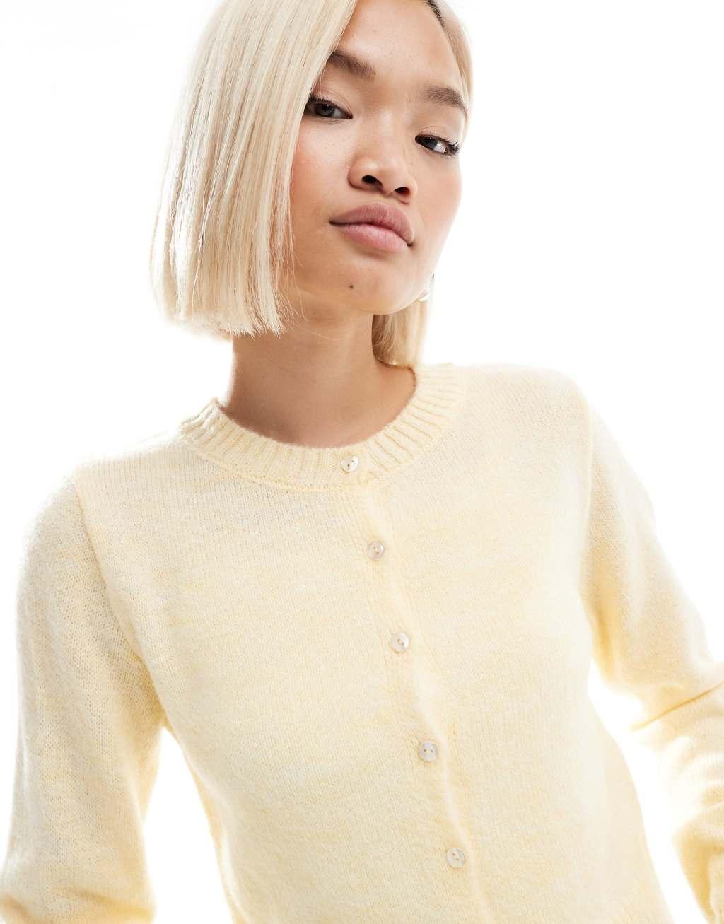 COLLUSION knit cardigan in yellow Product Image