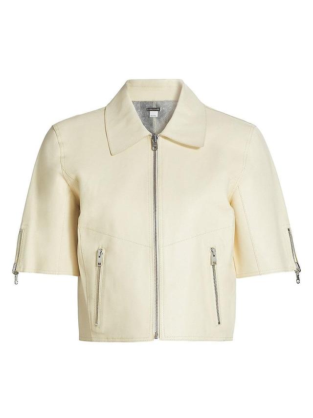 Womens Sevana Reversible Leather Short-Sleeve Jacket Product Image