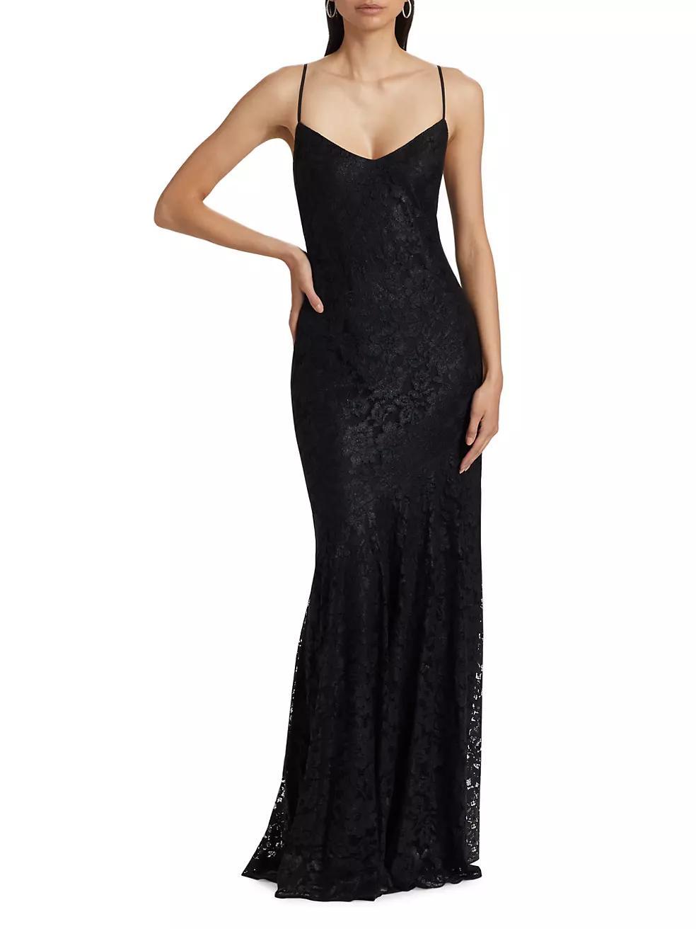 Melina Lacquered Lace Gown Product Image