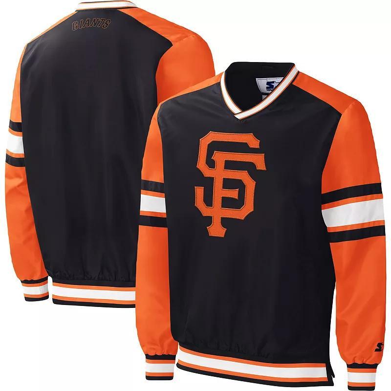 Mens Starter San Francisco Giants Yardline V-Neck Pullover Windbreaker Product Image