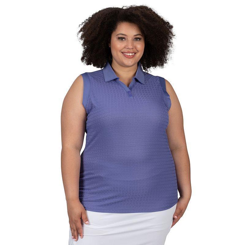 Plus Size Nancy Lopez Journey Sleeveless Polo, Womens Product Image