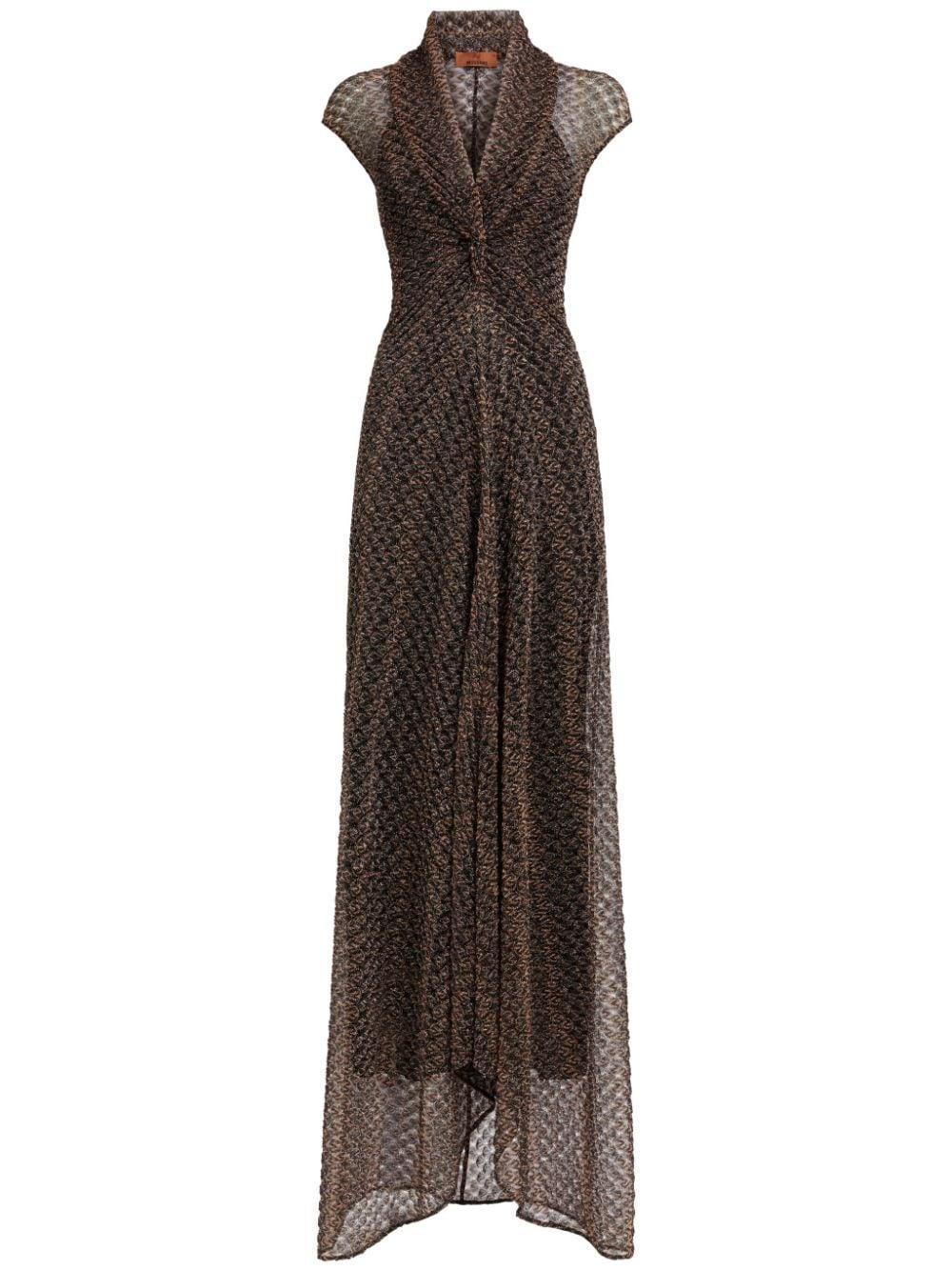 lamé lace maxi dress Product Image