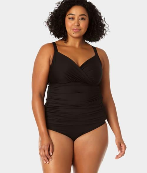 Plus Size Live In Color Underwire Triangle Tankini Top Product Image