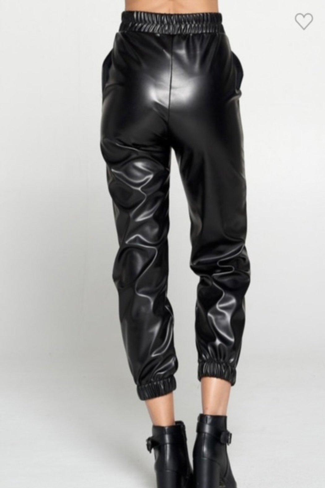 Faux Leather Joggers Product Image