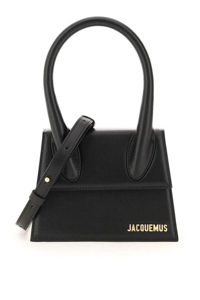 JACQUEMUS Le Chiquito Moyen Mini Leather Tote In Black Product Image