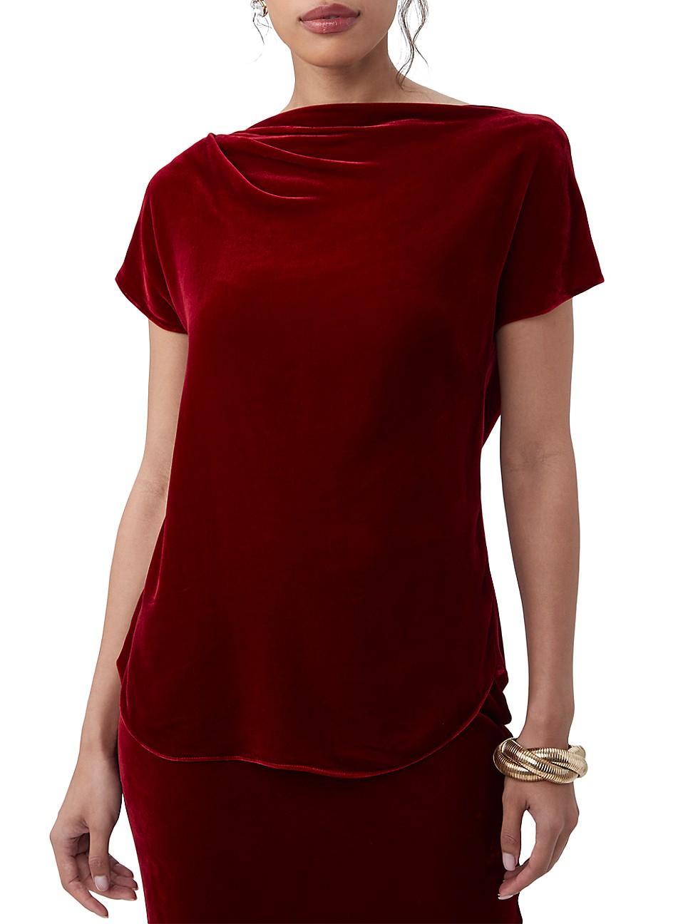 Womens Sintha Velvet Asymmetrical Top Product Image