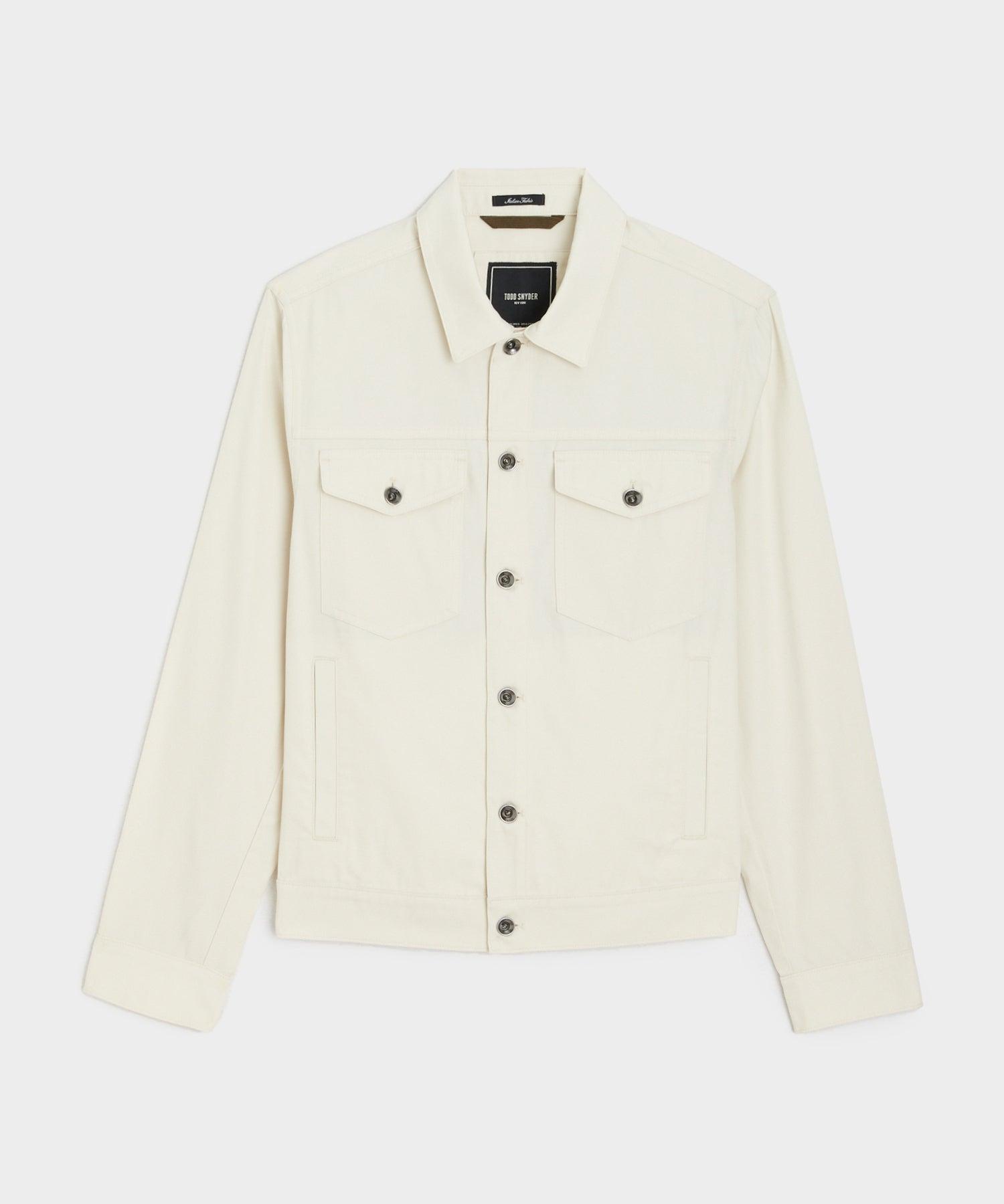 Italian Lightweight Dylan Jacket in Cream Product Image