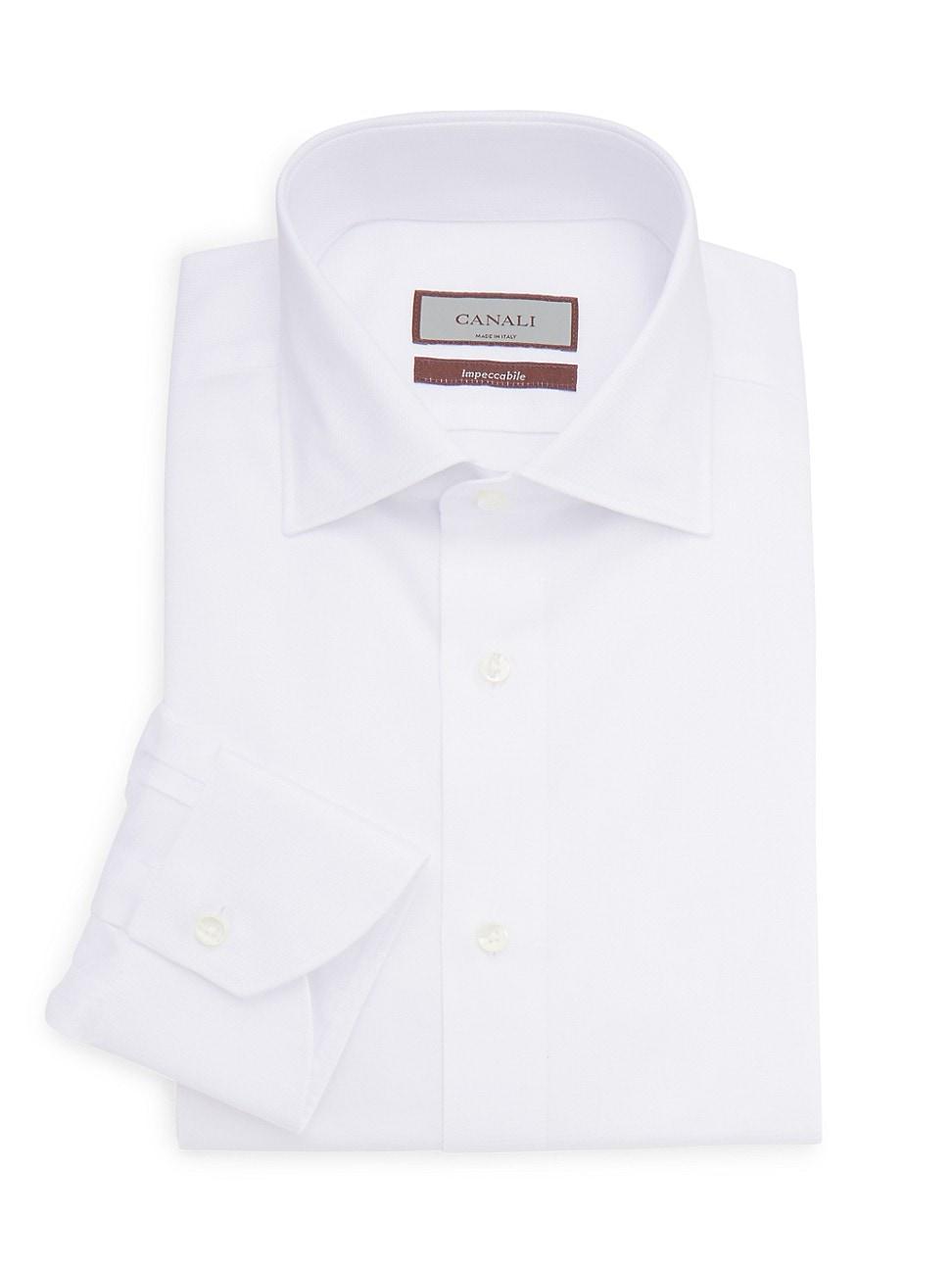 Mens Solid Microtextured Dress Shirt Product Image