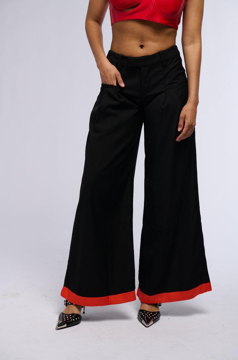 TONIGHT WE DANCE TROUSER IN BLACK RED Product Image