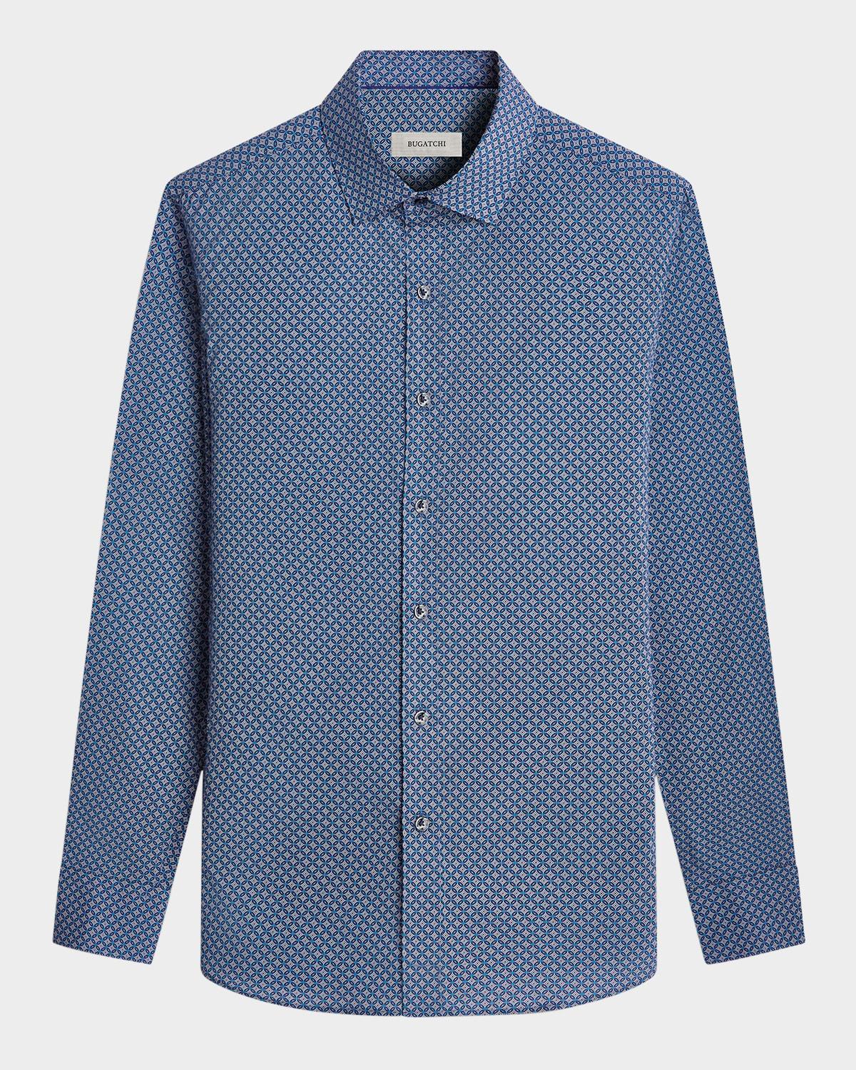 Mens Axel Geometric Stretch Cotton Button-Front Shirt Product Image