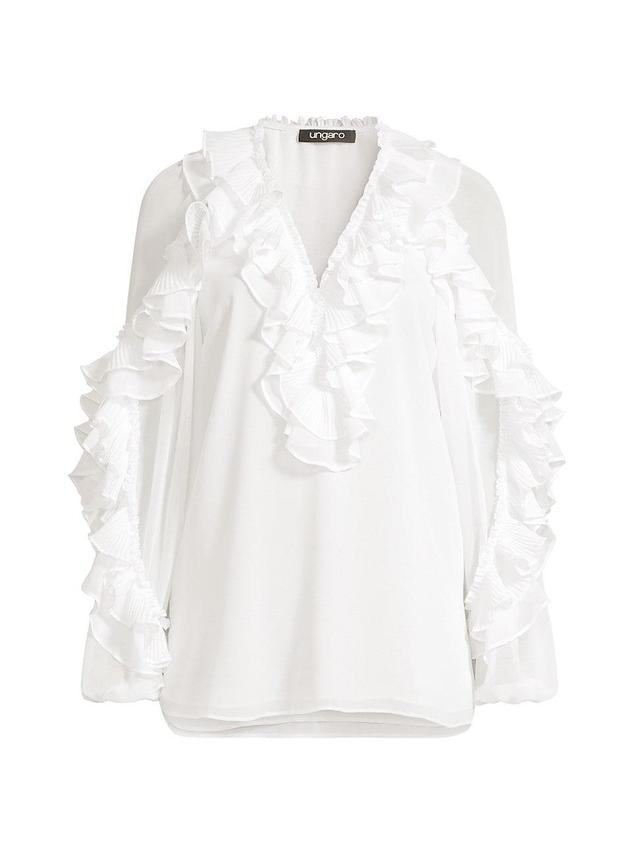 Womens Natalie Ruffled Chiffon Blouse Product Image