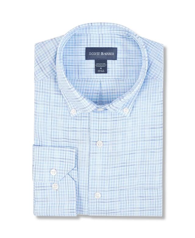 Scott Barber Check Stretch Cotton Button-Down Shirt Product Image