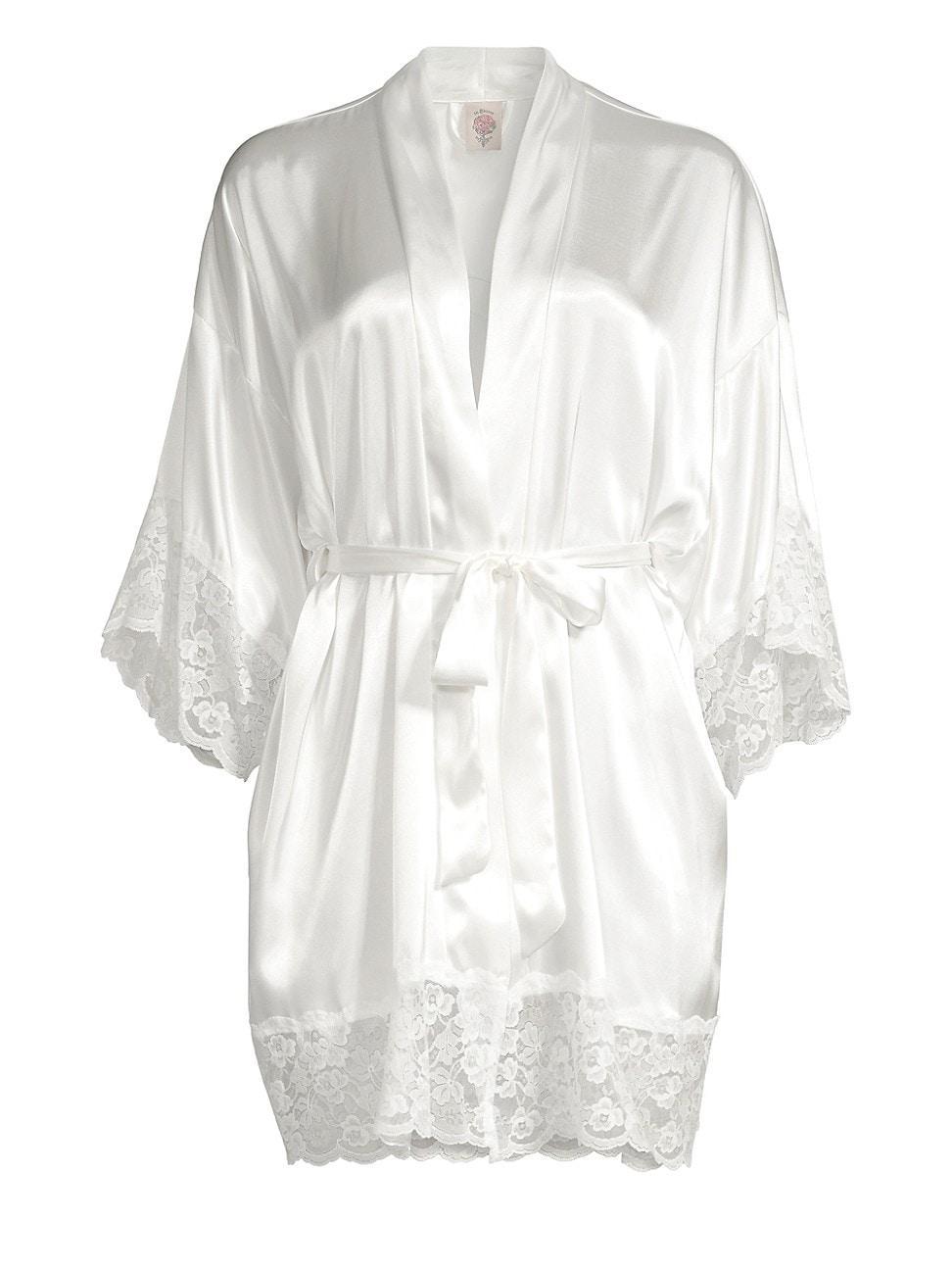 Womens The Bride Satin & Lace Wrapper Robe Product Image