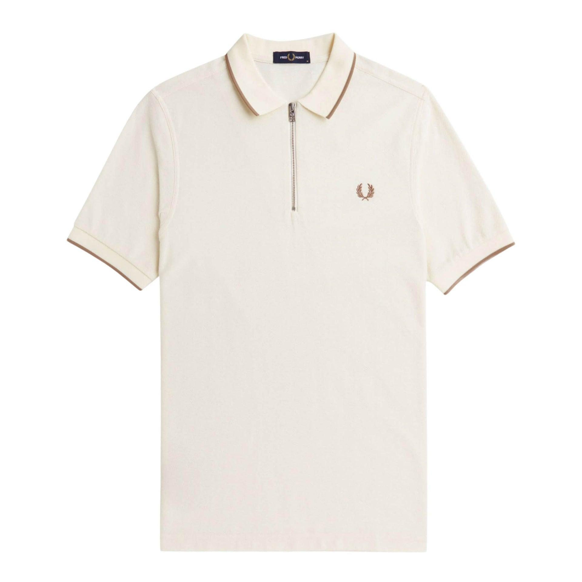 CREPE PIQUE ZIP NECK POLO SHRT Product Image