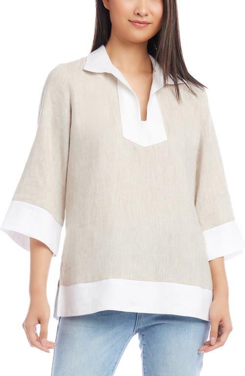 Karen Kane Contrast Trim Linen Tunic Product Image