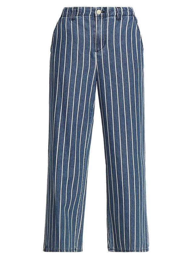 Womens Zayne Striped Denim Crop Trousers Product Image