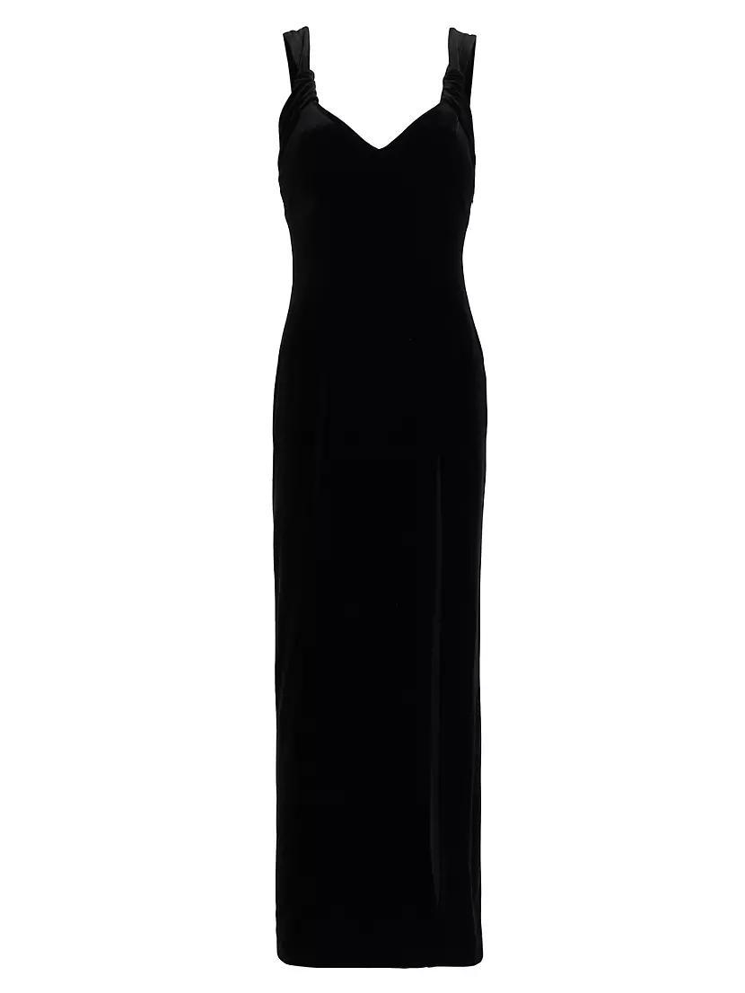 Liza Velvet Slit Maxi Dress Product Image