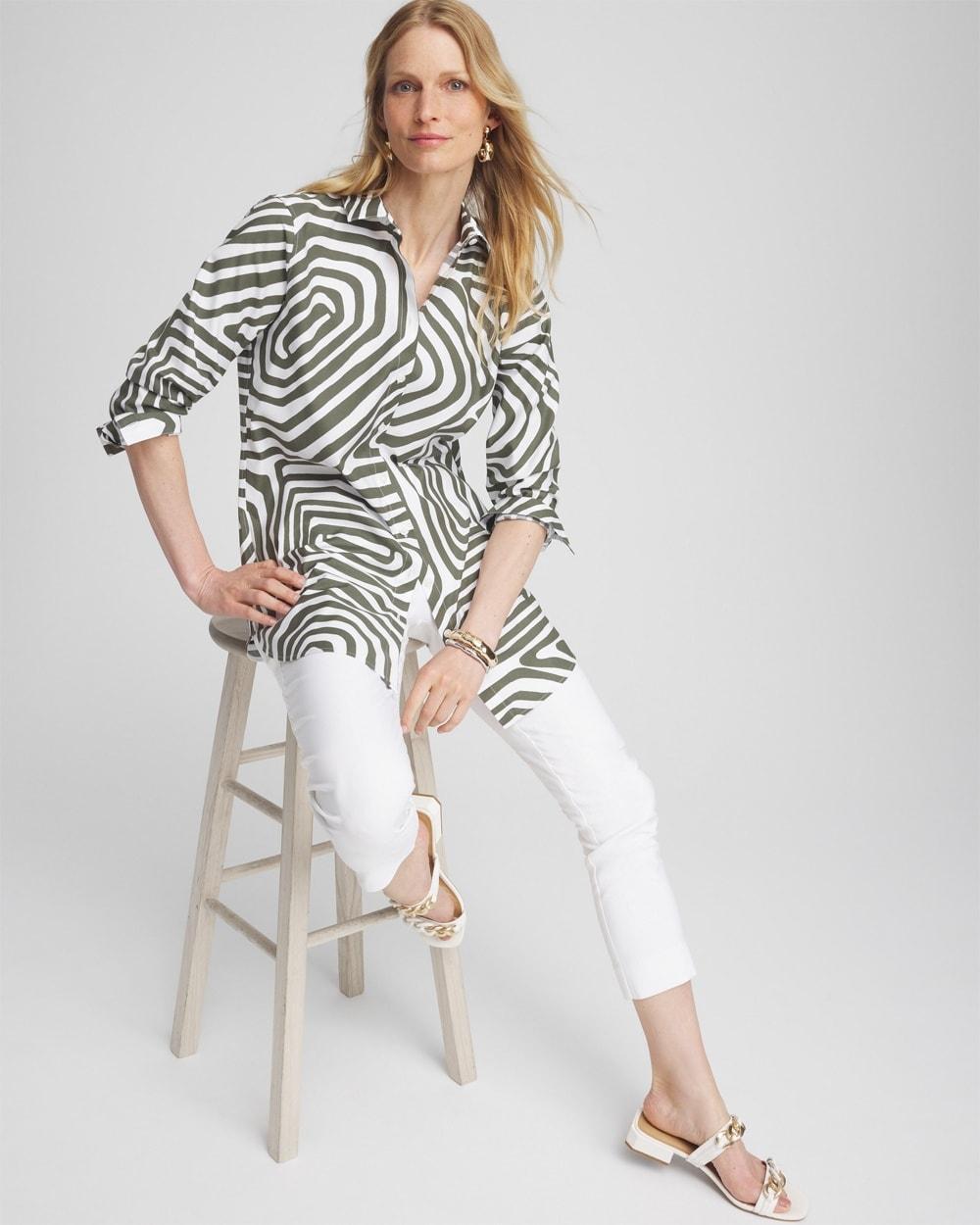 No Iron™ Stretch Abstract Print Tunic Product Image