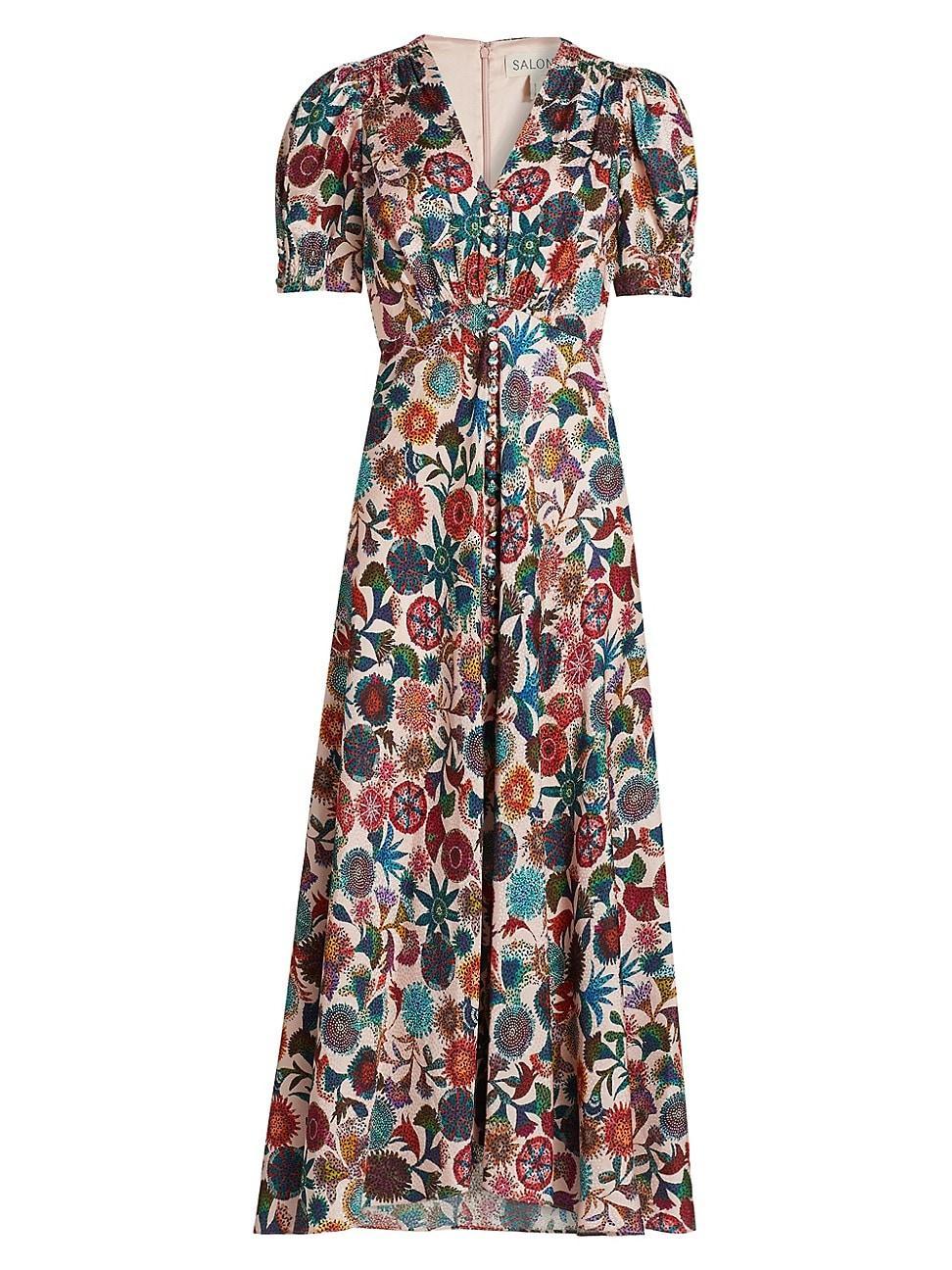 Womens Lea Floral Silk Maxi Dress Product Image